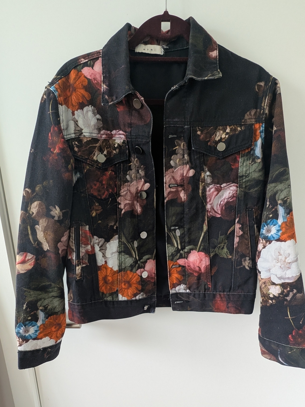 MNML - Floral Trucker Jean Jacket - Medium Women/ Men's XS - Picture 3 of 10